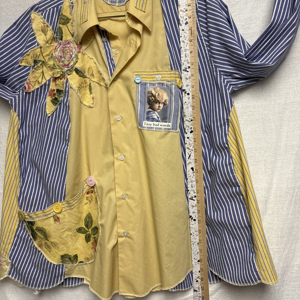 Bohemian Paris Rags Women's Unique Multicolor Button Long Sleeve Shirt - 1X - 2X - Picture 16 of 16